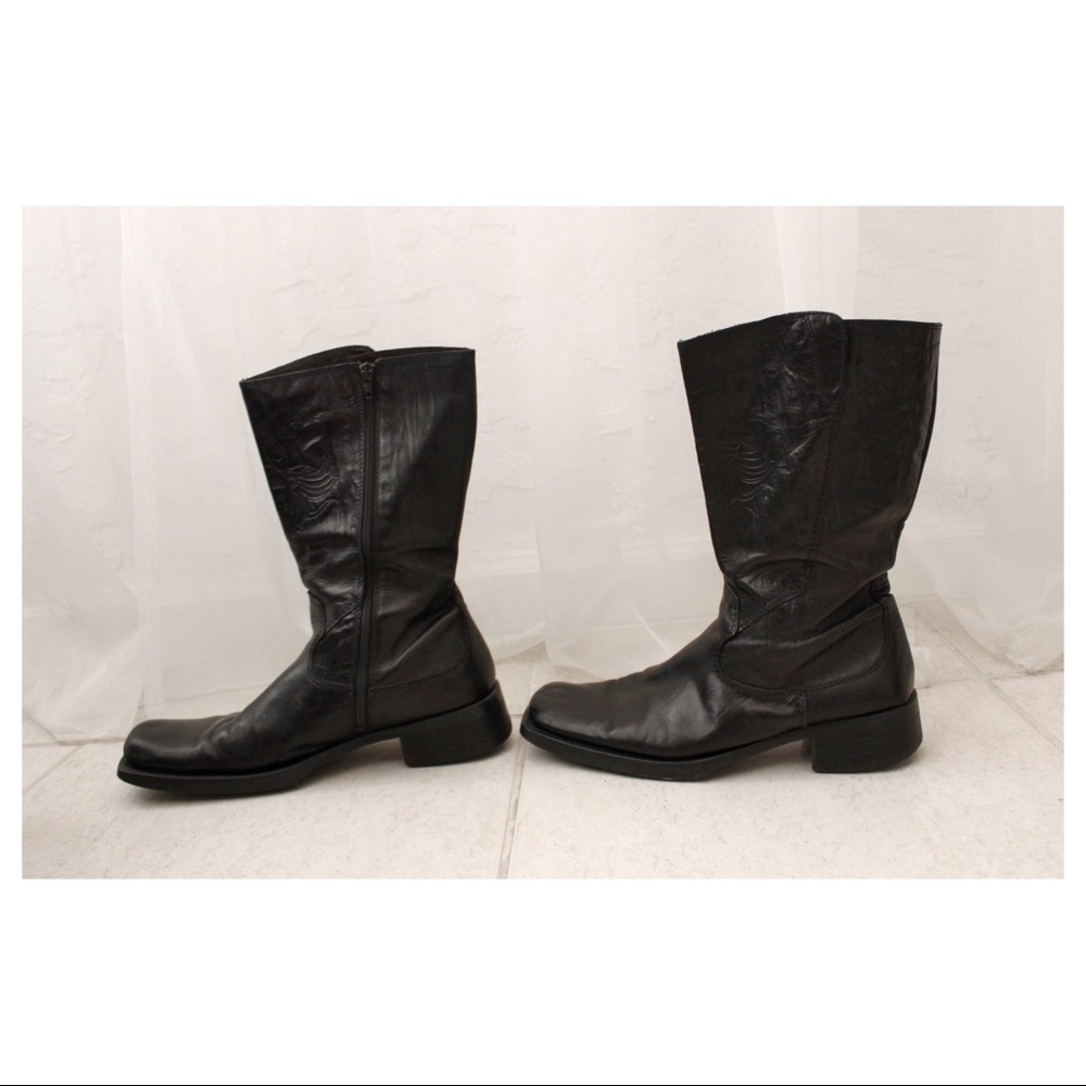 Aldo Men’s Black Leather Boots Size 43